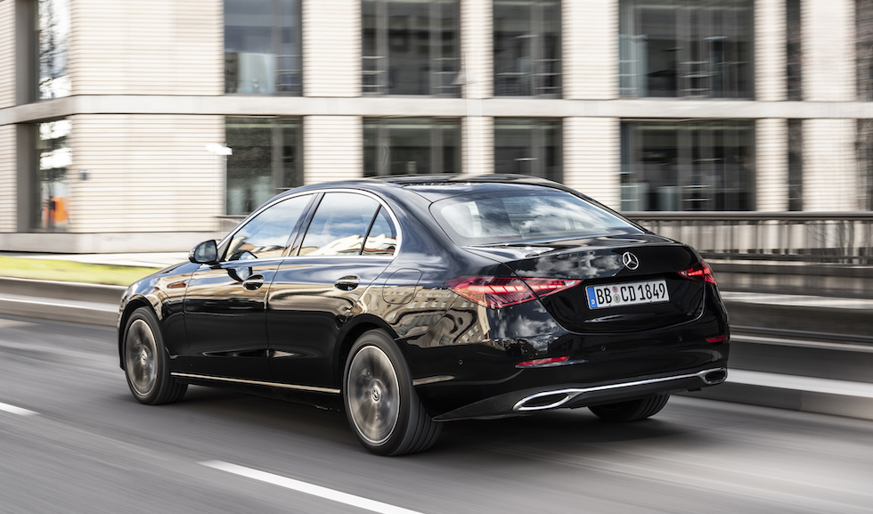 Mercedes C Class plug in hybrid vehicle exterior black